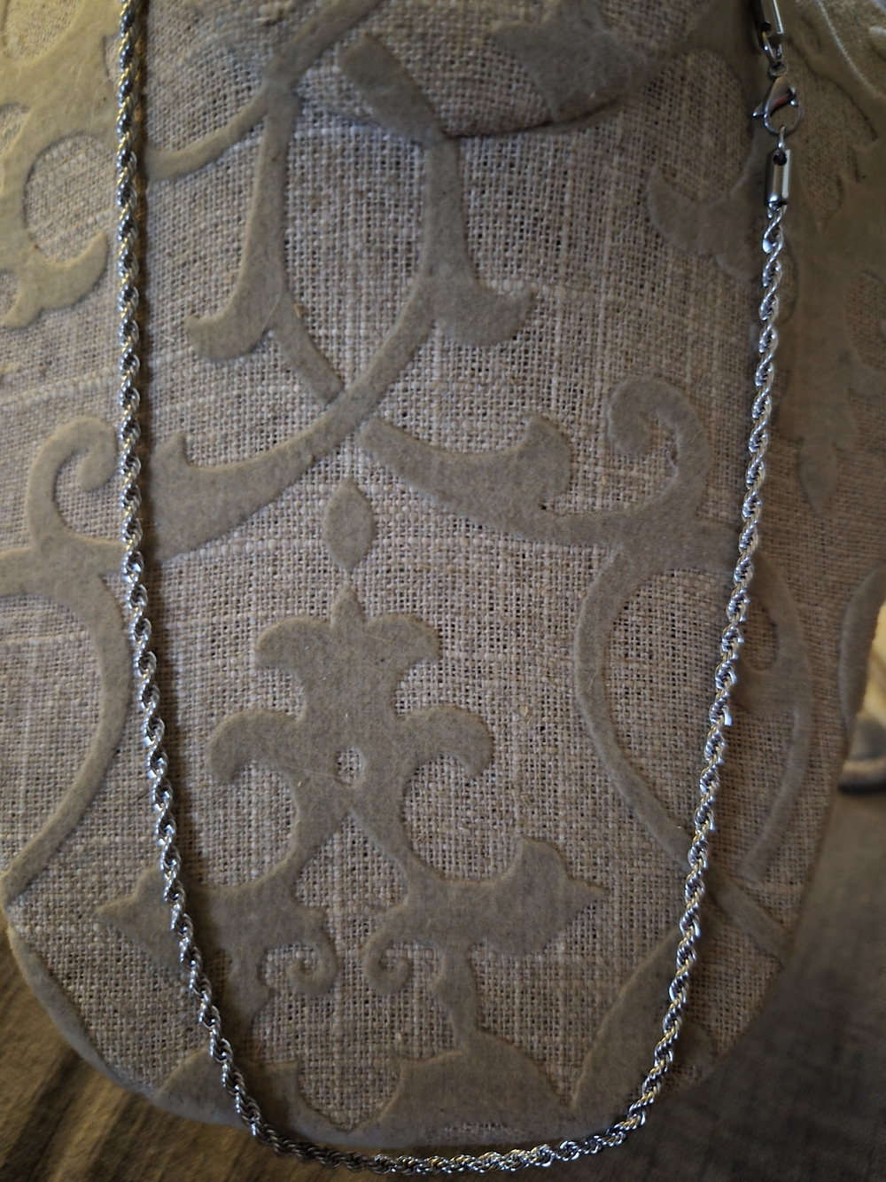 Sterling Silver Rope Chain Necklace - Silver